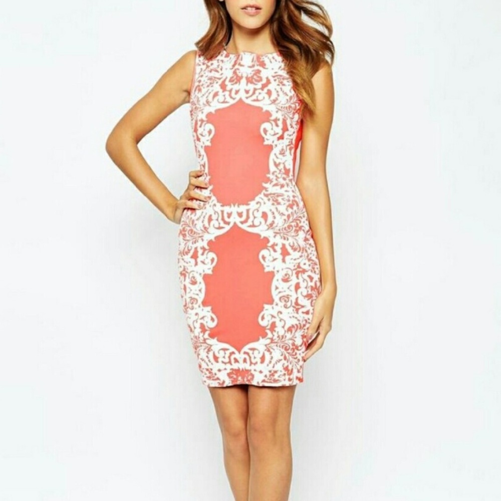 Coral Lipsy London ASOS Dress